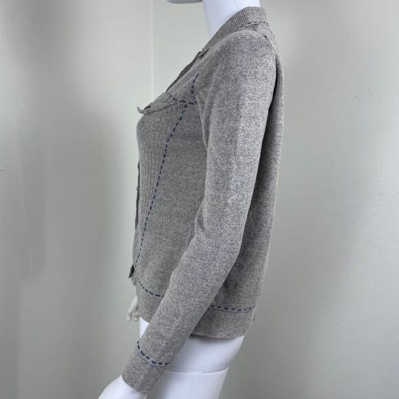 Vintage Women Size XS Beige Knit Linen Cotton Minimalist Cardigan Sweater Preppy - Picture 12 of 17